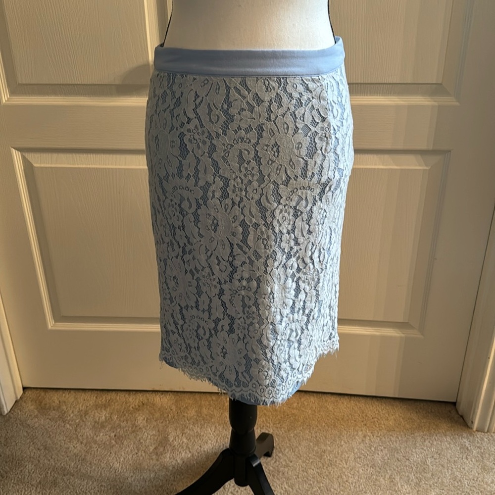 Blue Lace Skirt - Size Medium